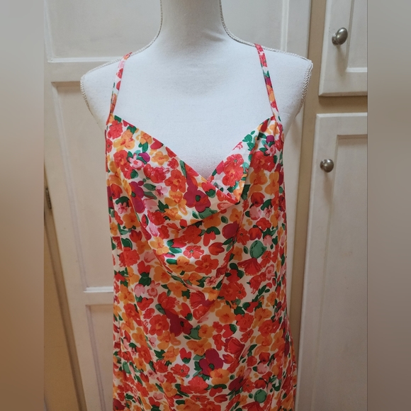 SHEIN Women's Floral Print Split Thigh Cami Dress 💐 NWOT - Picture 4 of 16